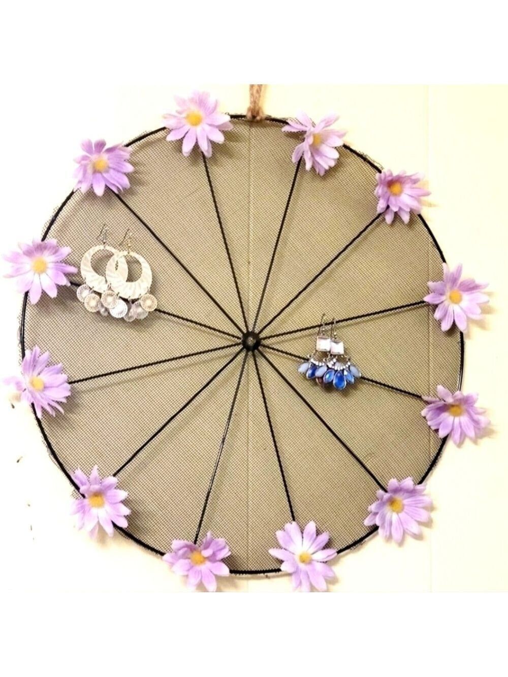 Handmade Bicycle Wheel Earring Holder Display